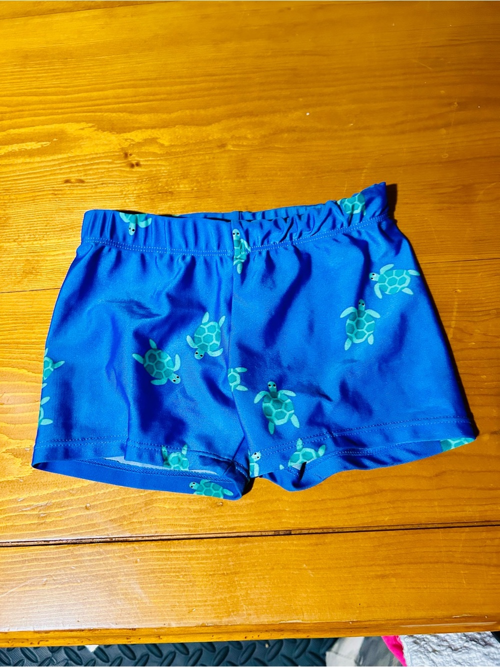 (3/$10) H&M Blue Swim Trunks with Green Turtle Print
